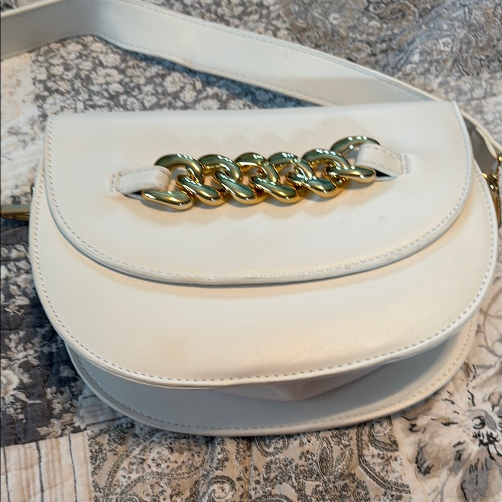 Hello 3 a.m. Elegant White and Gold Chain Women's Bag